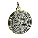 Medalla De San Benito Saint St Benedict Two Tone Medallion Antiqued Silver & Gold Finish 35mm Medal