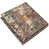 FLYEGO Camo Netting Camouflage Netting See Through Camo Mesh Camo Blind Material for Duck Hunting, Tree Stand Blind, Sunshade, Decoration, Shooting (13ftx5ft/4mx1.5m, Bionic Leaves 02)