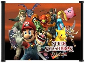 1 X Super Smash Bros Brawl Game Fabric Wall Scroll Poster (25"x16") Inches