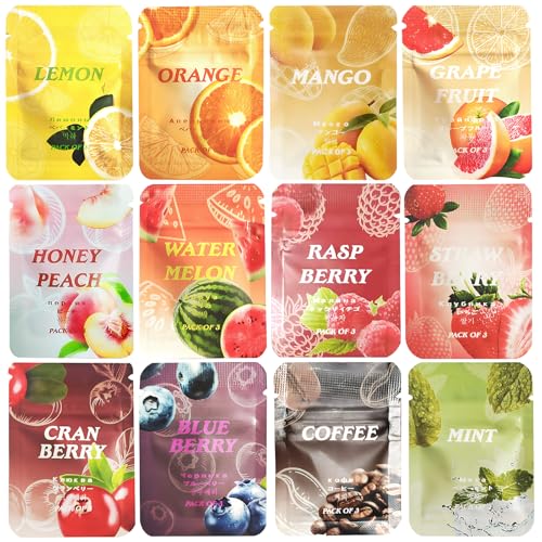 12 Pcs Breathing Necklace Flavoured Filters 12 Flavors Soft Cotton Core for Breath Practice Calming Relaxation and Focus