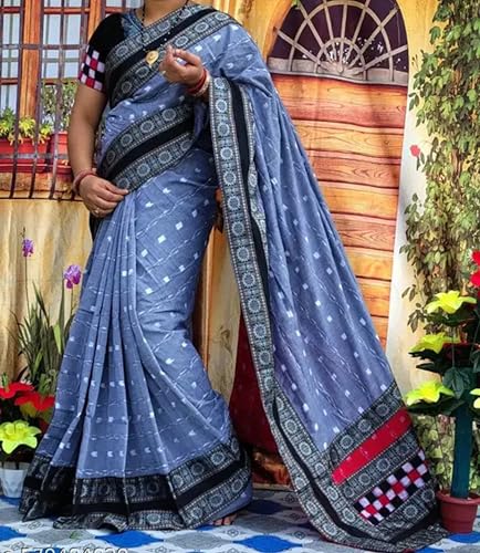 Generic black sambalpuri silk saree – image 2