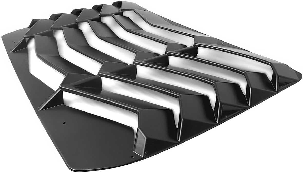 Rear Window Louver, Compatible with 2016-2021 Honda Civic Including Si, Unpainted Black ABS Plastic Aerodynamic Rear Sunshade Wind Deflection Cover