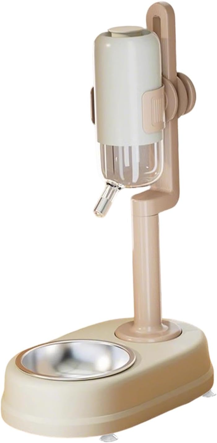 Pet Standing Water Dispenser Adjustable Height Multifunctional Pet Automatic Water Drinker for Small Animal Ferrets Cat Puppy, White