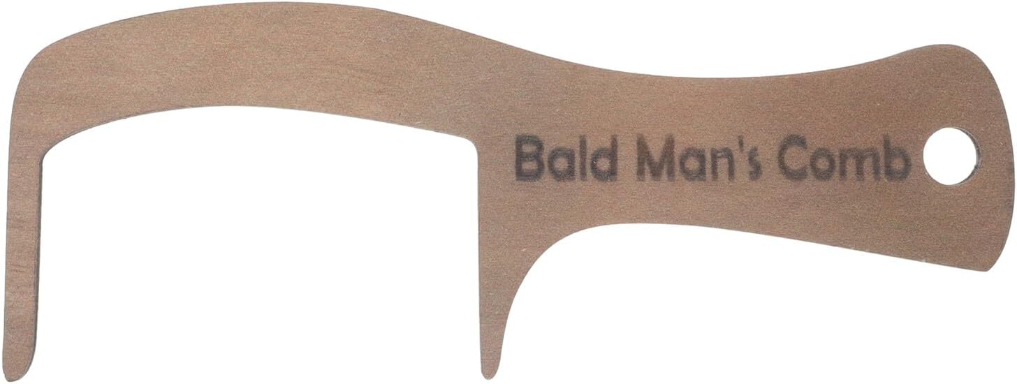 Wooden Bald Comb Funny Grooming Tool for Hairline Shaping Prank Joke for Men Thinning Hair Baldness