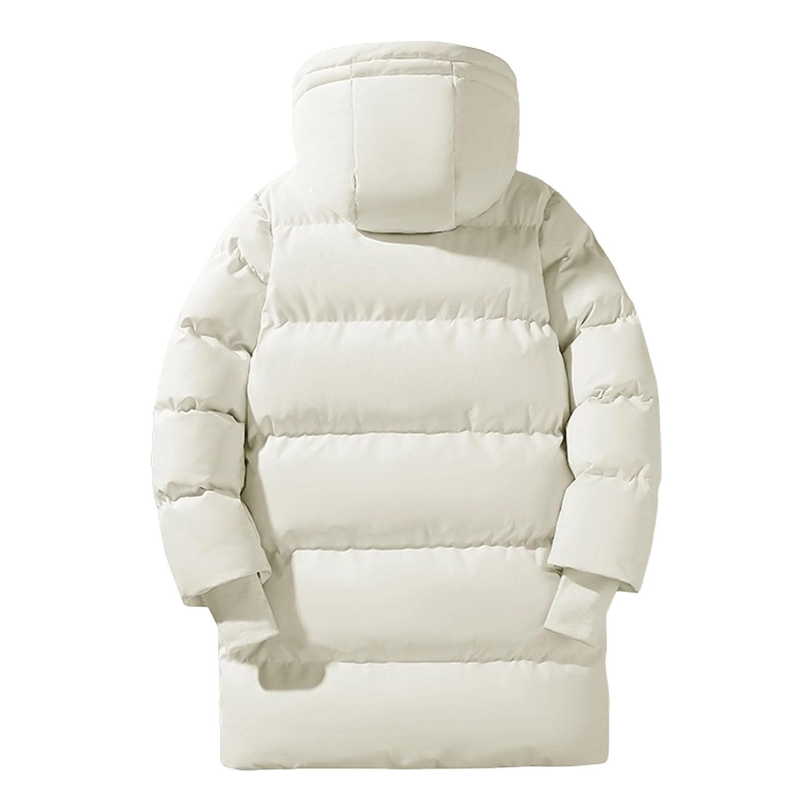 Cappotto invernale da uomo, lungo, caldo, impermeabile, Theraml, tinta unita, piumino invernale trapuntato, con cappuccio