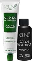 Kit Keune Tinta So Pure Louro Escuro 6 e Oxidante Cremoso Tinta & So Pure Color 6% 20 vol (2 produtos)