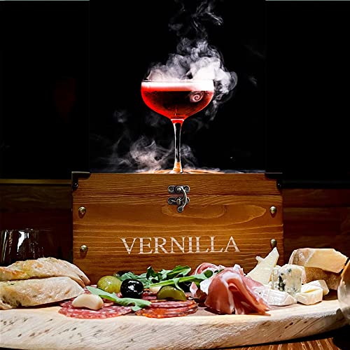 Cocktail Smoker Box Old Fashioned Whiskey Infuser Kit For Drinks Wooden Smoker Infuser Box With Portable Smoking Gun Cocktail Smoker Kit (Kit-A) #TOP2