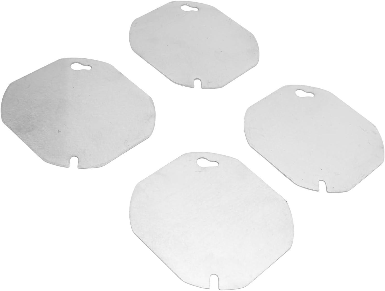 TOPINCN 4 Pack Octagons Electrical Box Cover, Metal Junction Box Covers Flat Blank Electric Box Cover Galvanized Steel Outlet Box Plate for 4 inch Octagonal Box