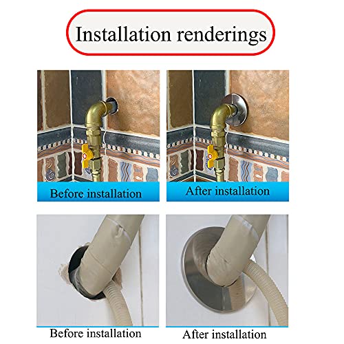 Image of 2pcs Wall Split Flange, Stainless Steel Round Escutcheon Plate Wall-mounted Water Pipe Cover Accessories for 61mm Diameter Pipe