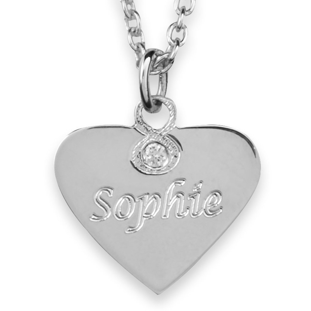 Hals-Kette echt Silber 925 mit Gravur - Herz Namenskette, Geschenke für besondere Frauen