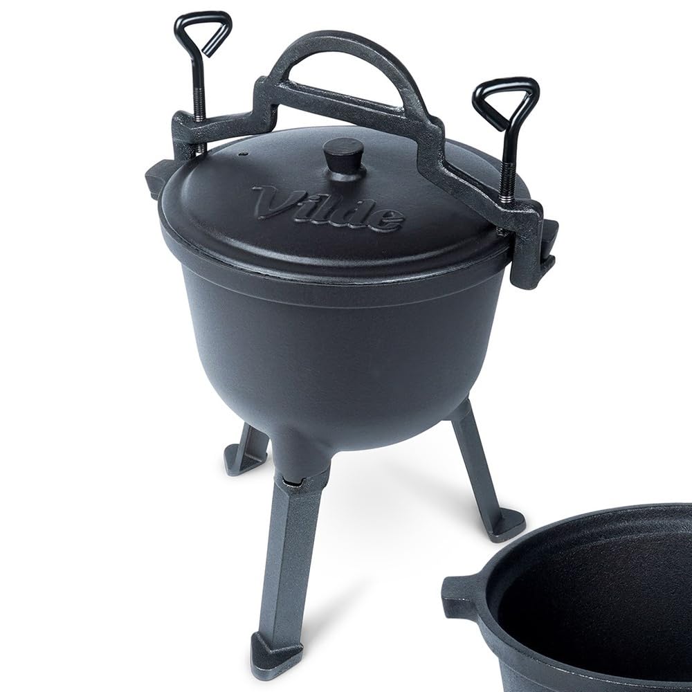 Cast Line Marmite en Fonte 4 l avec Couvercle et Pieds