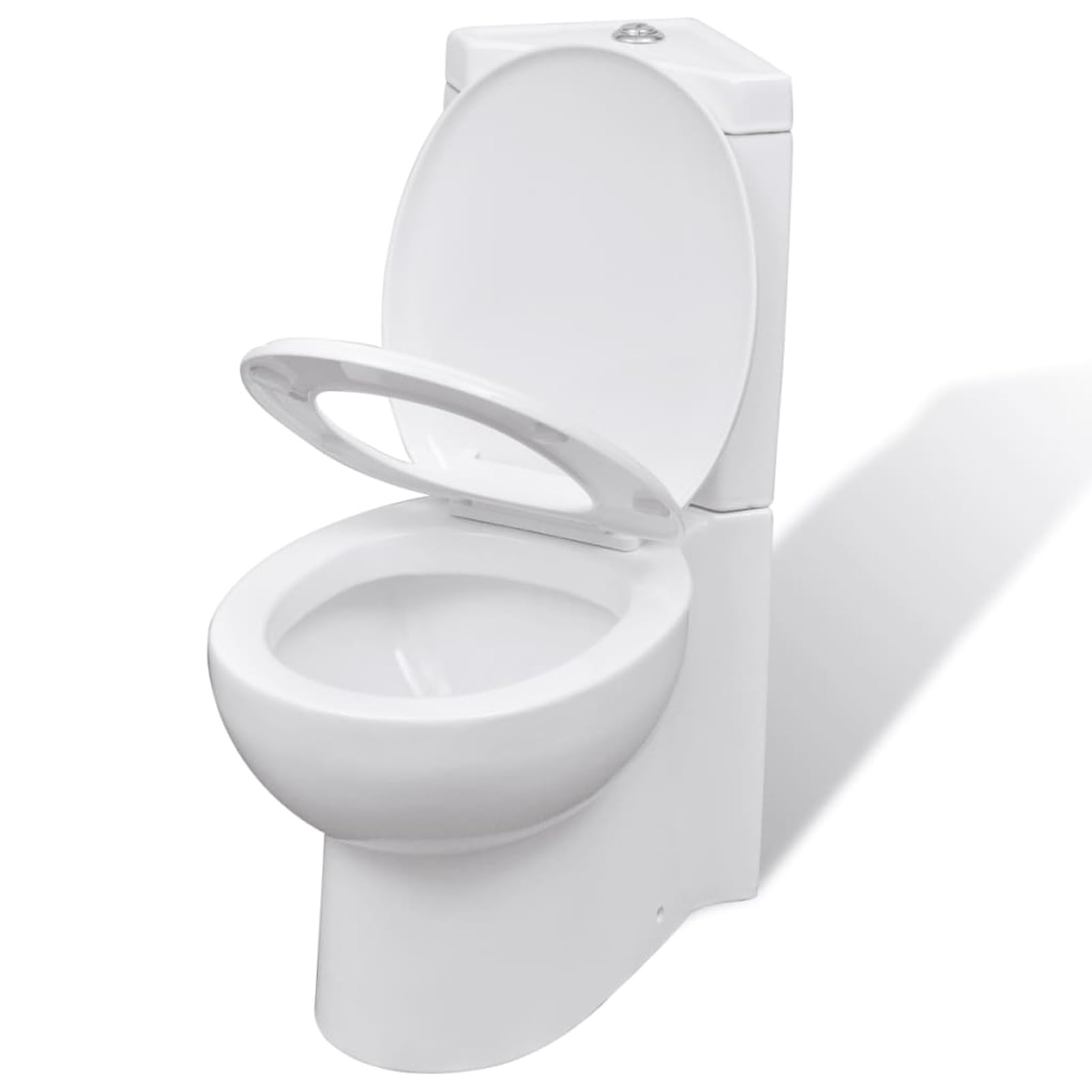 ARKEM Vaso WC in Ceramica da Bagno ad Angolo Bianco,Sanitari in Ceramica filomuro Opaco Vaso Rimless Bidet Sedile Soft-Close Chiusura rallentata MOD