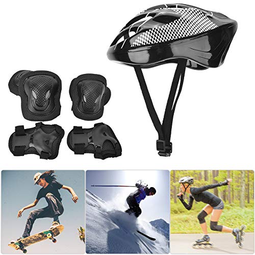 Chrees Kit de equipo de protección para adultos, casco de rodillera y codera con guantes