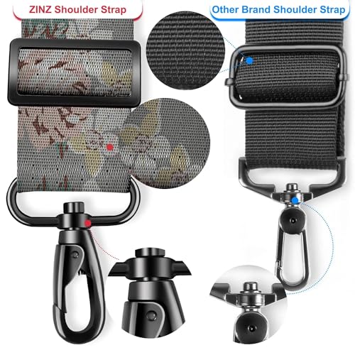 Image of ZINZ 79.5 inch Universal Strap with Ultra-Thick Fixed Breathable Pad - Adjustable Heavy-Duty Shoulder Strap for Laptop, Crossbody, Luggage, Gym, Camera Bag and More,Gray Flower