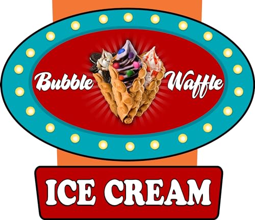 Generic Bubble Waffle Ice Cream Decal Vinyl Sticker Concession Food Truck vic by Harbour Signs (10x8.5 inch)