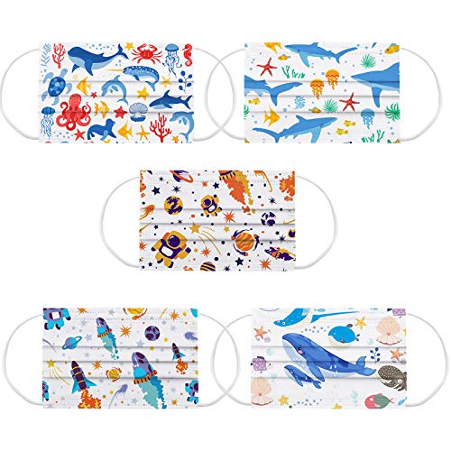 50 peças de descartáveis ​​de non-woven Staright infantil de 3 camadas de natal infantis de natal in