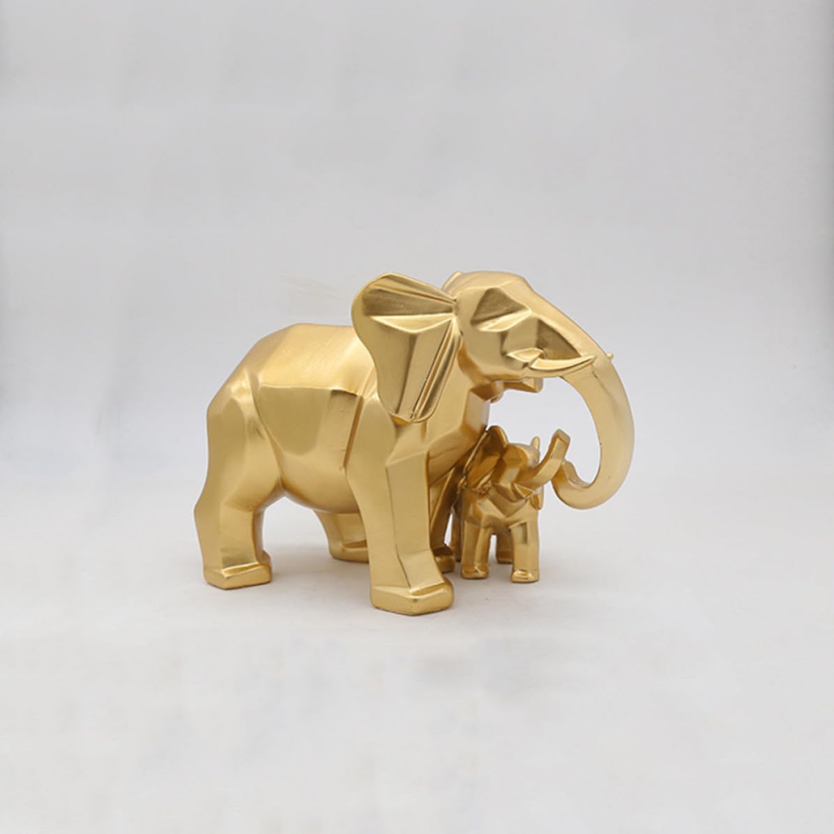 ifundom Figura de Resina Dorada de Elefante para Escritorio en Oficina y Jardín, Diseño Vívido para Uso Familiar