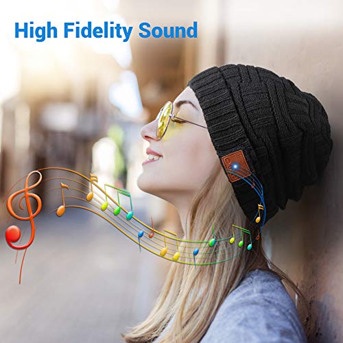 Bluetooth Beanie Hats Gifts For Men - Christmas Stocking Stuffers Unique Tech Birthday Gifts Ideas For Dad Women Husband Teens Boys Him Boyfriend Winter Music Hats With Headphones For Outdoor Sports #TOP3