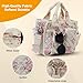 Floral Quilted Tote Bag for Women, Cute Crossbody Shoulder Purse with Pockets, Everyday Handbags, PinkFower/828