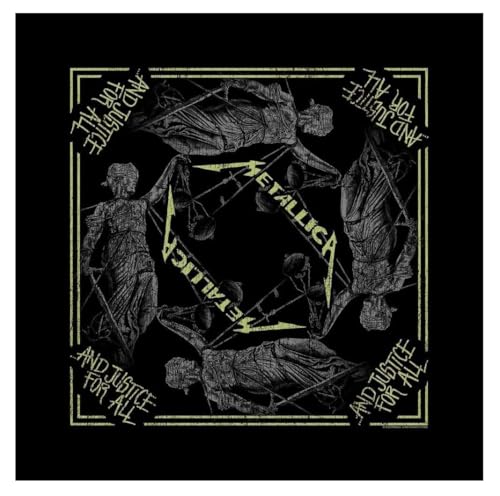 Metallica Bandana And Justice For All Band Logo Official Black One Size