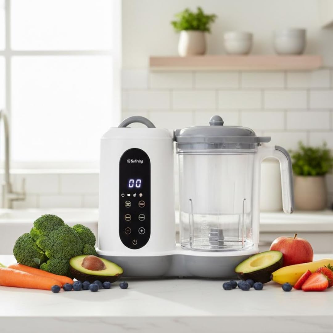 Baby Food Steamer & Blender 2-in-1 | Rapid Steaming, Smooth Purees, BPA-Free Design, Auto Shut-Off, Large Capacity for Homemade Infant Meals & Toddler Nutrition