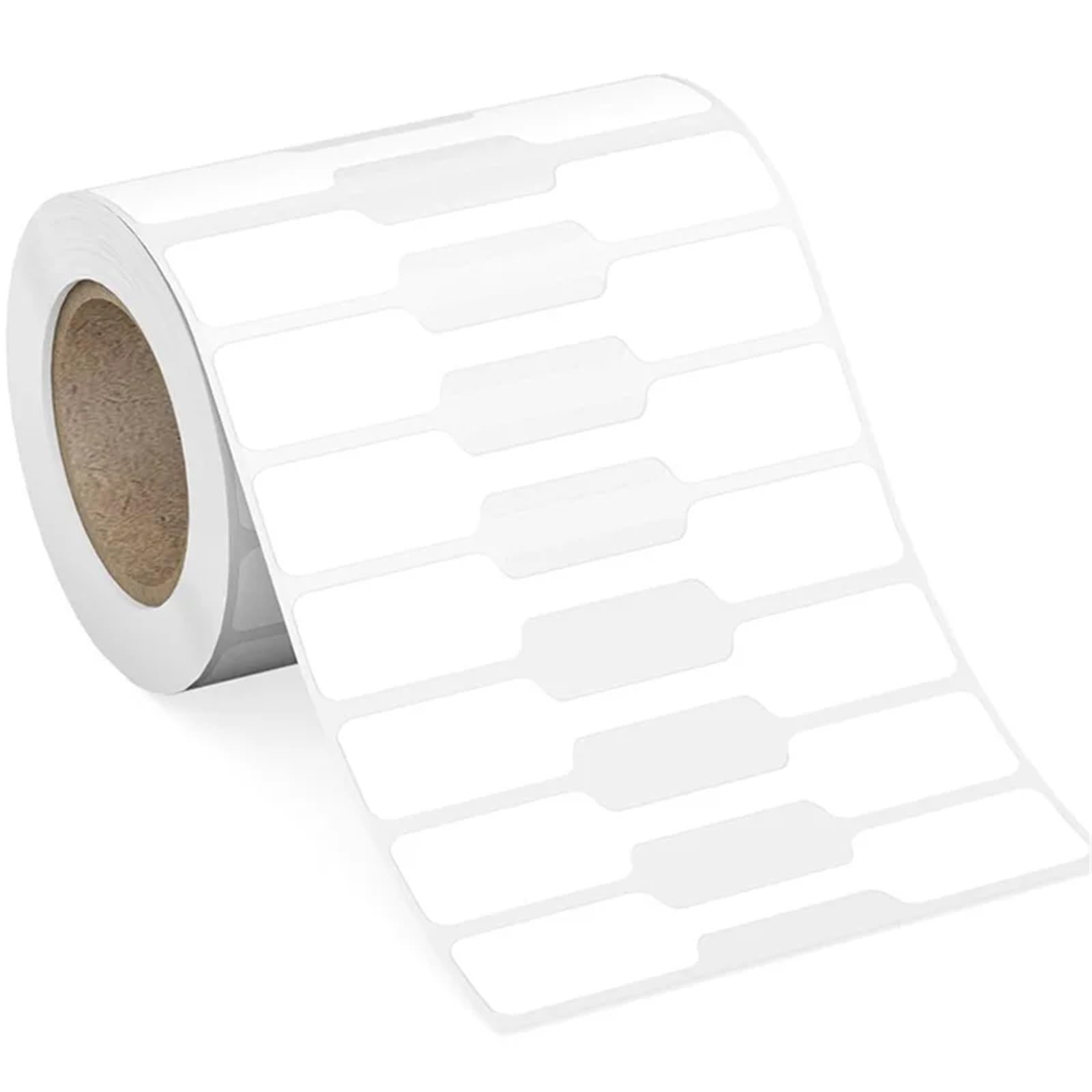 Lot de 2 000 étiquettes autocollantes (500/rouleau) en papier kraft pour affichage de collier (blanc)