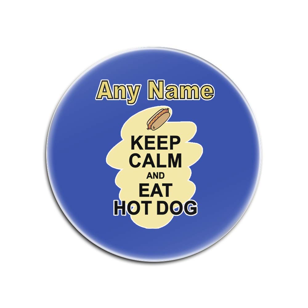 Sous-verres ronds personnalisés Keep Calm Eat Hot Dog, cadeau original avec message