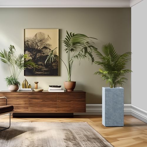 Kante Large Column Square Blue Gray Concrete Planter 27.6" H, Outdoor by Kante - Image 3