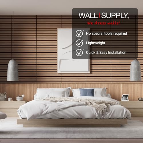 Wall!Supply 3D Soundproof Wall Panels – Acoustic Walnut Finish – EPS Foam Wallpaper Alternative for Living Room, Bedroom & Office – Easy DIY Installation – 6 Pack, Covers 10.87 Sq Ft by Wall!Supply - Image 2