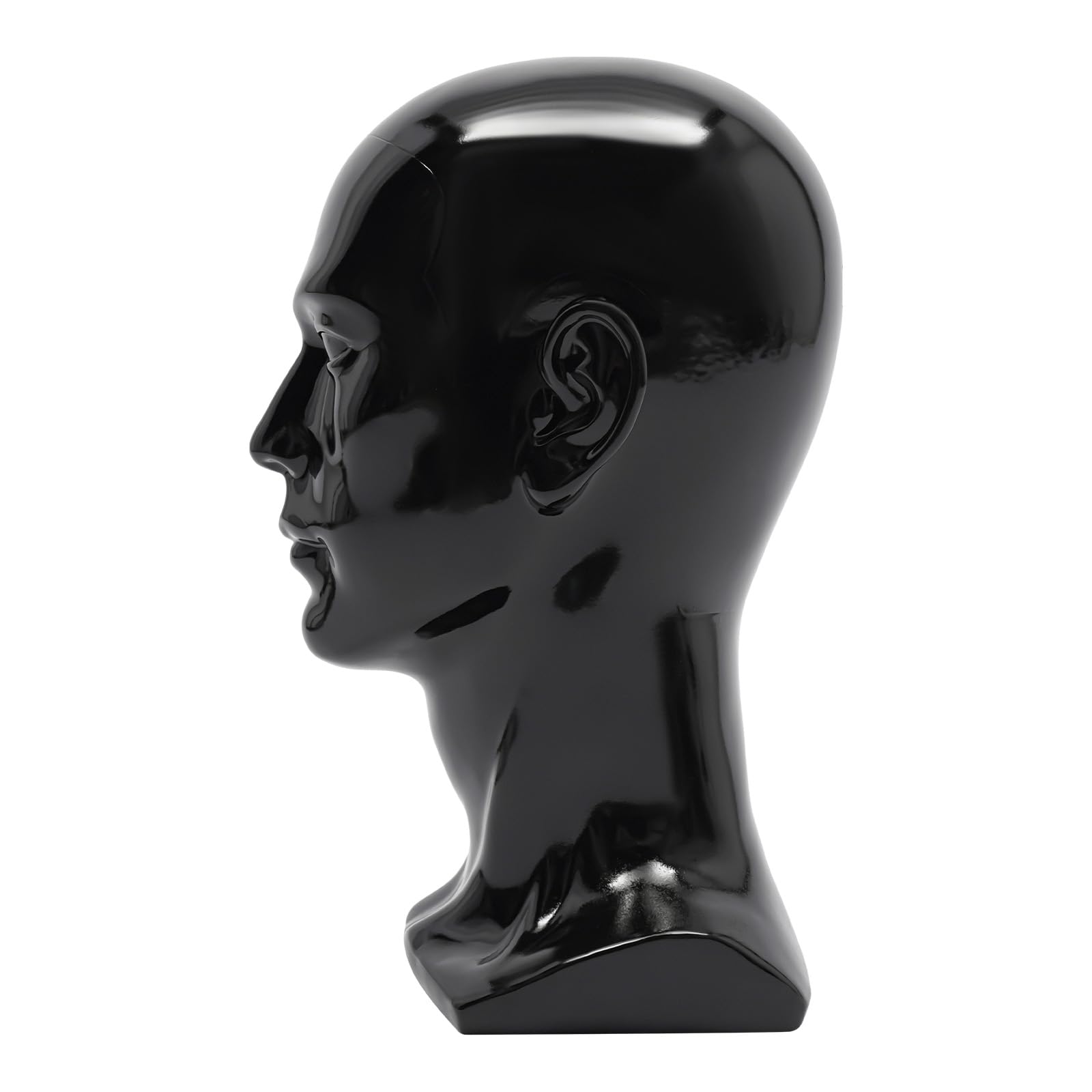 Testa di manichino professionale in PVC per uomo, manichini realistici, altezza 30 cm, per parrucche, cappelli, occhiali, nero lucido