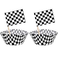 Algopix Similar Product 7 - 100 Pieces Checkered Flag Race Flag