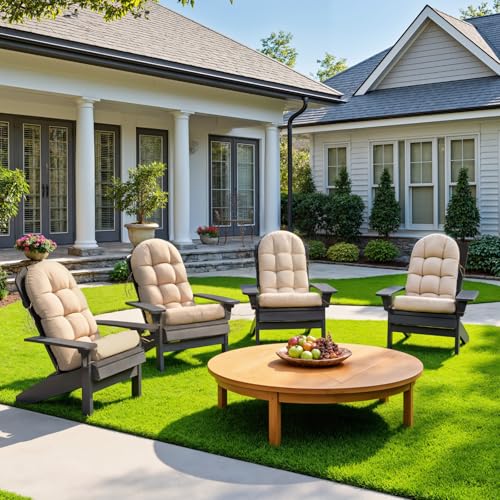 Sannwsg Adirondack Chair Cushion Set of 2, Rocking Chair Cushions, High Back Patio Cushions, Thickened Weather Resistant Patio Cushion with 6 Ties, Non Slip Fade & Waterproof by Sannwsg - Used condition - Image 8