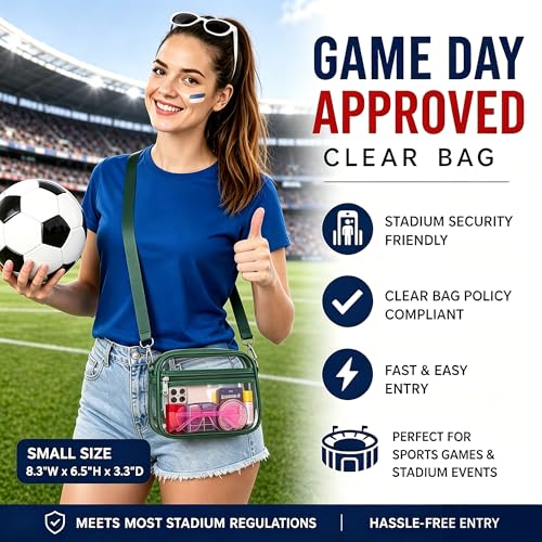 Image of Oraben Clear Bag for Stadium Events Clear Purse Stadium Bag Satchel Handbags for Sports Events Concerts Festivals | Stadium Approved