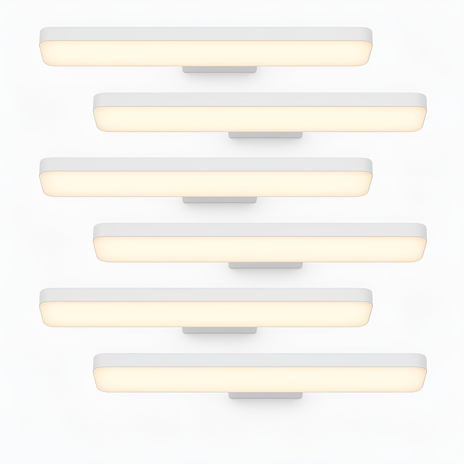 CBJKTX 6ER LED Deckenleuchte Deckenlampe Küche - Tageslichtlampe 40CM Lang Küchenlampe Kaltweiß 24W Flurlampe 4000K Deckenbeleuchtung Innen fürWohnzimmer Schlafzimmer Esszimmer Büro Garage