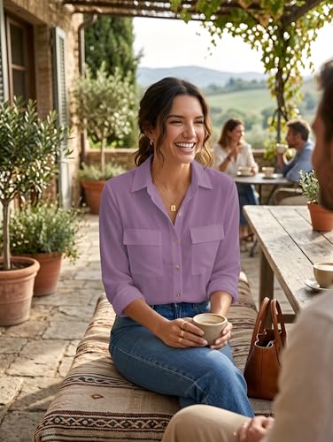 Image of GRECIILOOKS Shirt for Women Stylish | Long Shirt for Women | Oversized Shirt for Women | Women Shirt | Tops for Woman