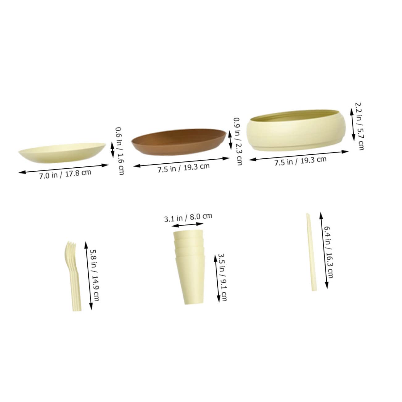 Gogogmee Travel-Friendly 17pc Cutlery Set Outdoor Picnic Camping and Travel Tableware Lightweight Dishwasher Safe Versatile