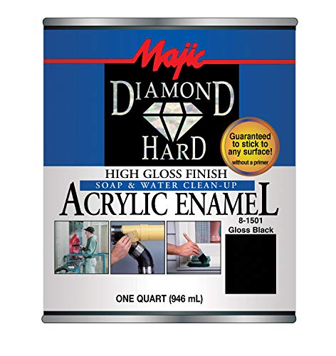 Majic Paints 8-1501-2 Diamond Hard Acrylic Enamel High Gloss Paint, 1- Quart, Gloss Black, 32 Oz / 1-Quart #TOP1