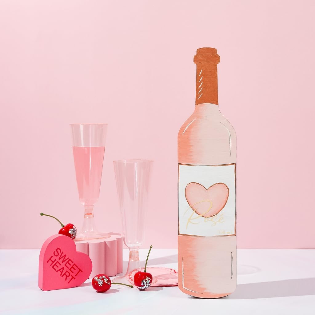Wine Bottle Wood Cutouts 20-inch, 1/8 inch Thick, Pack of 1 Mother's Day/Valentines Crafts for Gifts and Girls' Décor, by Woodpeckers