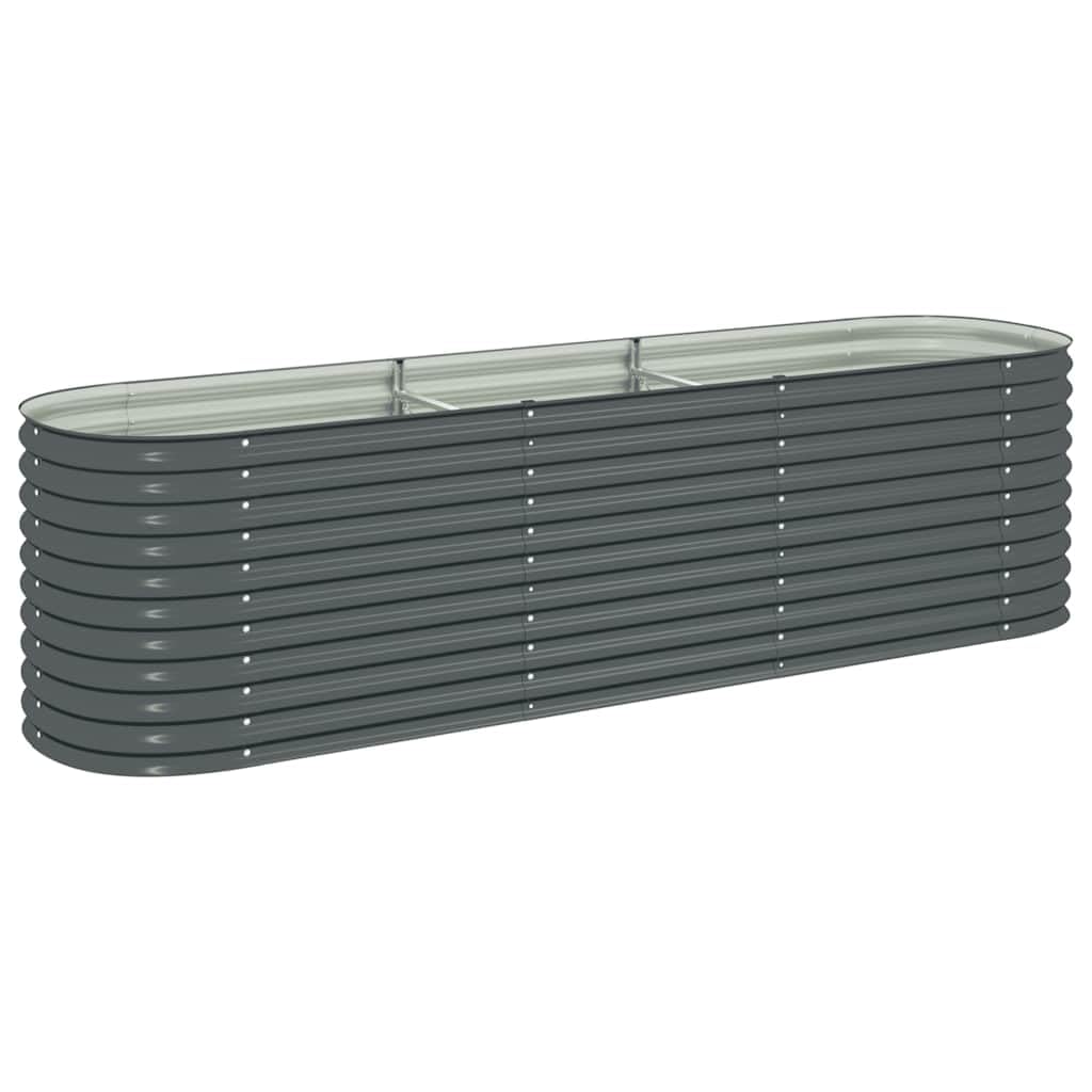 Jardín de 320 x 80 x 81 cm de acero galvanizado en color gris, diseño moderno y robustez inoxidable, para jardín, balcón y terraza