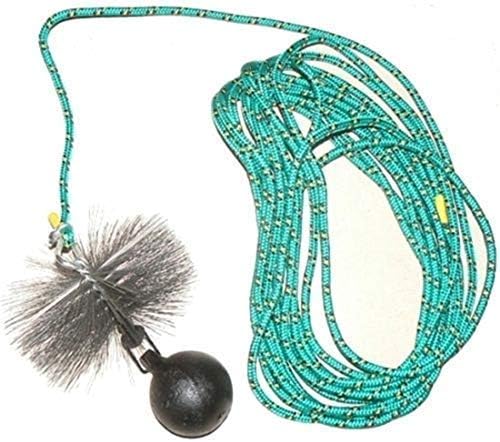 rg-vertrieb Kaminbesen Schornsteinbesen Kehrbesen Zugbesen Rußbesen aus Stahldraht + Zugseil PP-Seil + Zuggewicht 2 5kg Set Größe wählbar (Besen 13cm Zugseil 10m)
