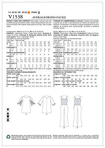 Patrons de tunique et combinaison Vogue Patterns ajustables tailles 14-22 - 5