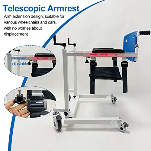 Transfer Wheelchair Patient Lift For Home, Bed To Toilet Transfer Chair With 2 Cushion, Portable Patient Lift Transport Chair, Steel Shower Transfer Wheelchair Lift, Transfer Aid For Elderly #TOP5