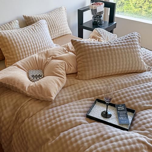 「 §zz.luxi」布団カバーセット 3点セット シングル 冬用 ミルクファー調 ふわとろ あったか フランネル マイクロファイバー 厚手 もこもこ ボックスシーツ 掛け布団カバー 封筒式枕カバー 静電気防止 ふわふわ 暖かい 冷え対策 洗える 吸湿発熱