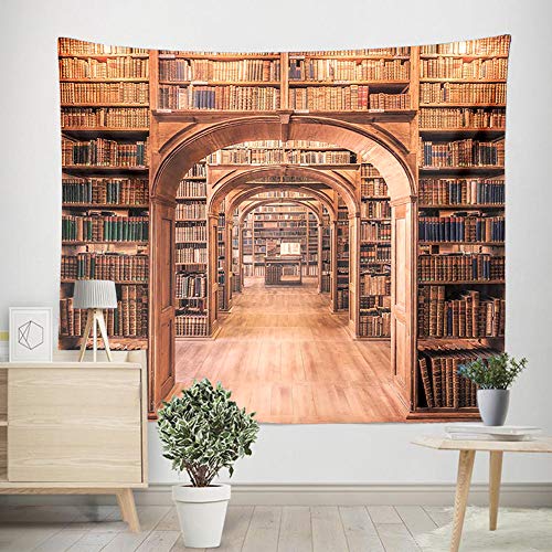 Library Bookshelf Tapestry Books Bookcase Wall Hanging Decor Indian Mandala Bohemian Hippie Trippy Large Tapestry For Bedroom Living Room Dorm(80X60 Inch) #TOP3