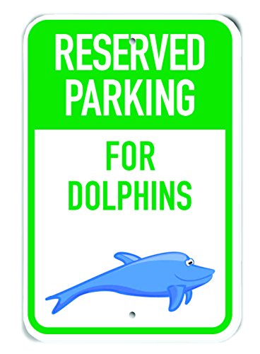 Panneau Dauphin Reserved Parking plastique pour signalisation plaque decorative de garage