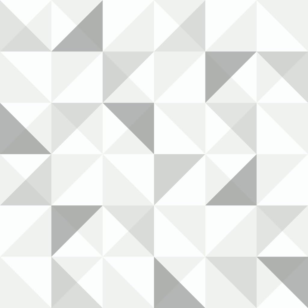 Black and White 6072 Triangle and Square Design Various Shades and Non-Woven Wallpaper White