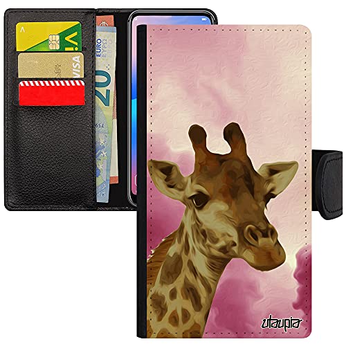 Coque iPhone SE 2022 antichoc design girafe en cuir rose