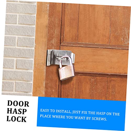 Image of DOITOOL 2pcs Stainless Steel Right Angle Cabinet Hasp Lock Durable Latch Lock for Doors Cabinets Sheds Easy Installation Compact Design