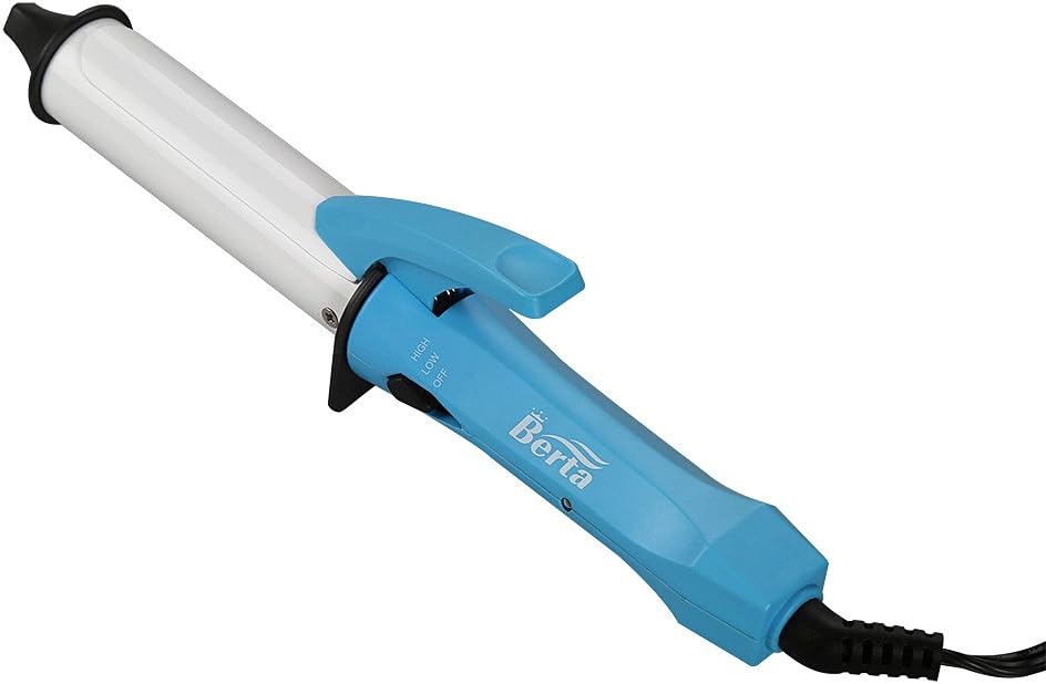 Travel Curling Iron 1 Inch,Berta Curling Wand for Short Hair,Small Hair Iron with 2 Adjustable Temp, Auto Shut Off,Ceramic Mini Hair Curler for Worldwide Trip