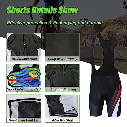 Ropa Ciclismo Hombre Verano Maillot Bici MTB Conjunto Ciclista Manga Corta,Traje Bicicleta Camiseta Ciclo y Culotte Tirantes con 19D Gel Acolchado,Completa Jerseys Transpirable Secado Ráido(1,5XL) - imagen 5